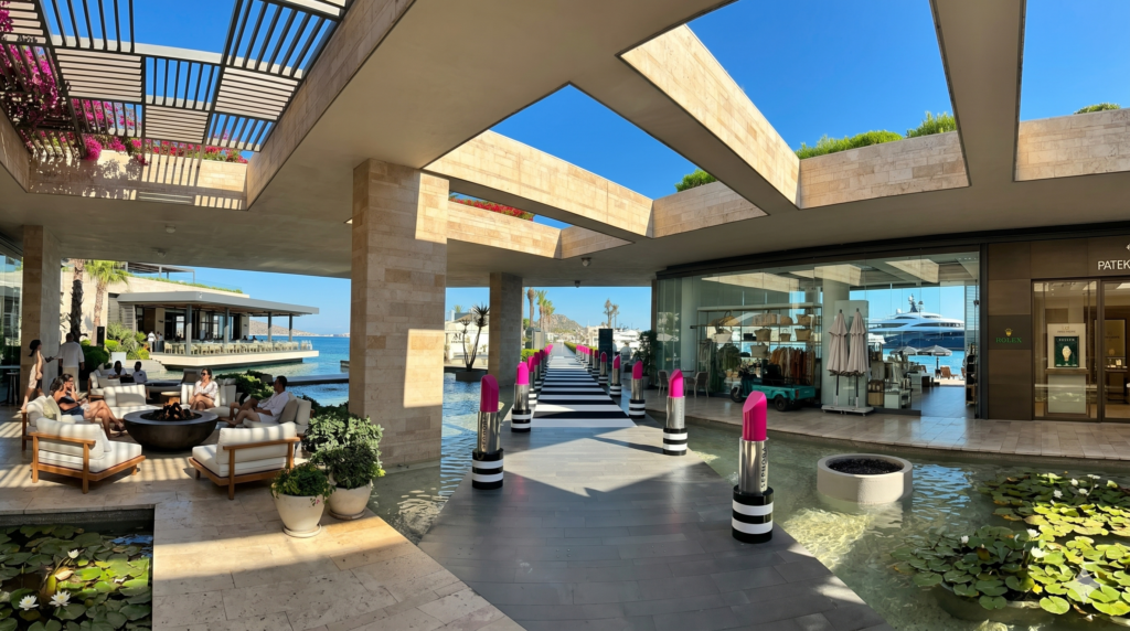 SEPHORA BODRUM OPENS ON 04.06.2026 AT YALIKAVAK MARINA luxury promotional banner featuring Sephora store visuals, marina atmosphere, beauty shopping, and grand opening announcement in Bodrum